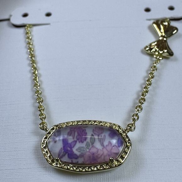 Kendra Scott Love Shack Fancy Elisa Sunny Meadow Purple Iris Illuson Necklace - Picture 3 of 8